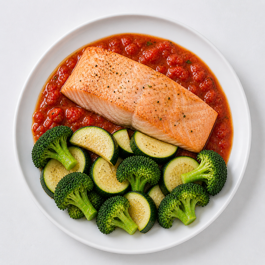 Salmon with Broccoli & Zucchini