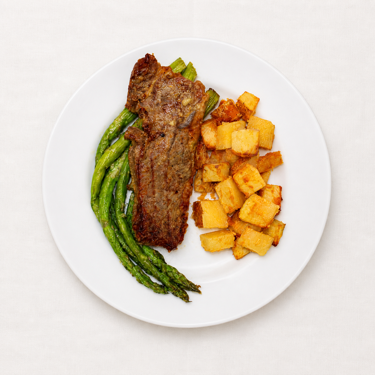 Steak, Roasted Potatoes, and Asparagus