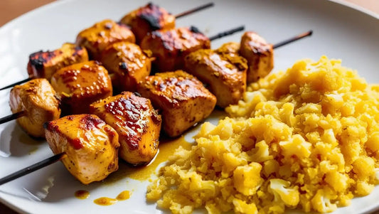 Chicken Kabob and Cauliflower Rice