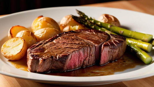 Steak, Roasted Potatoes, and Asparagus